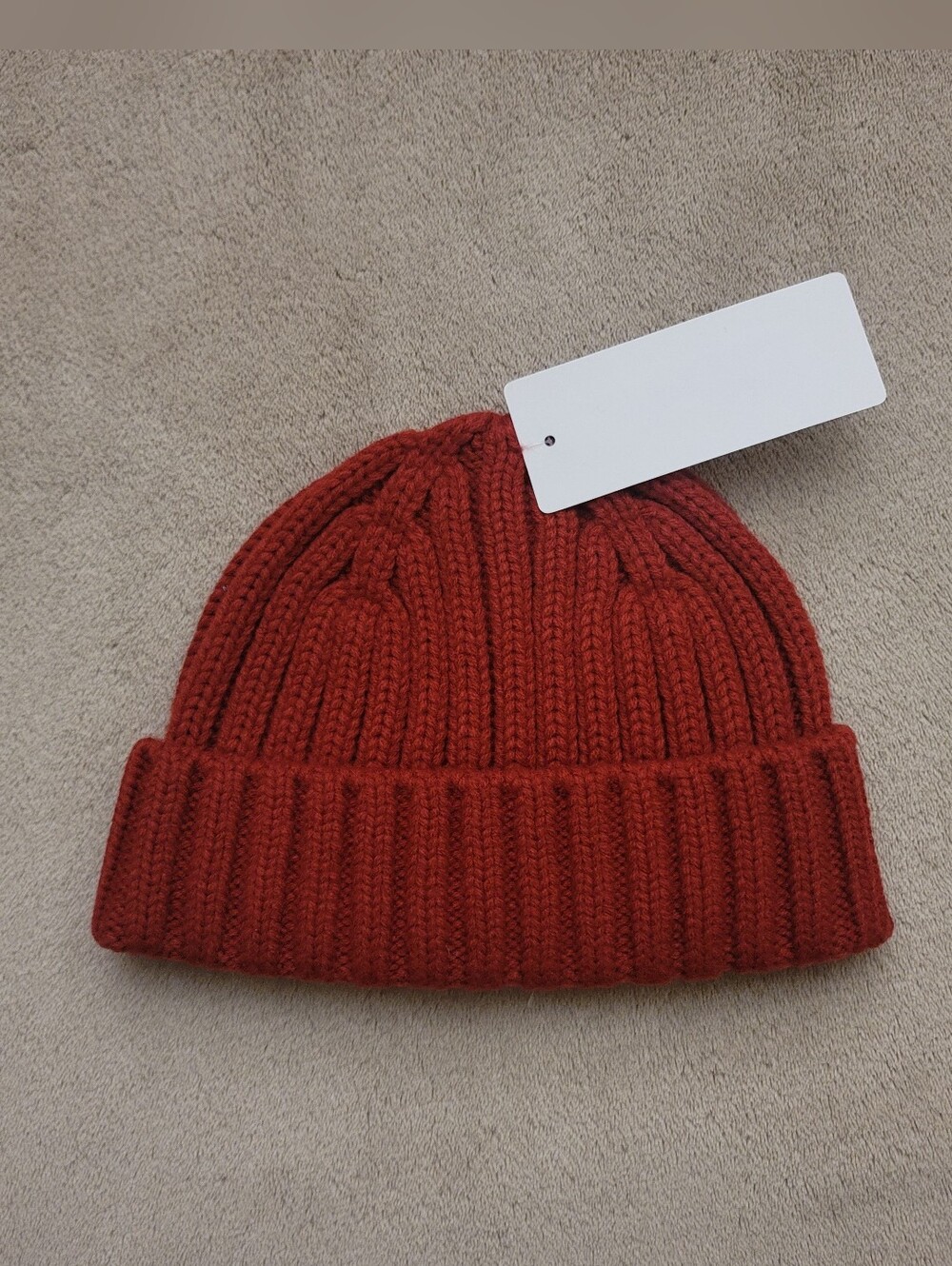 Uniqlo Kids Red Ribbed Knitted Folded Flap Beanie Size S/M (20"-21")